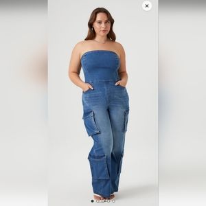 Strapless Denim Stretch Jumpsuit